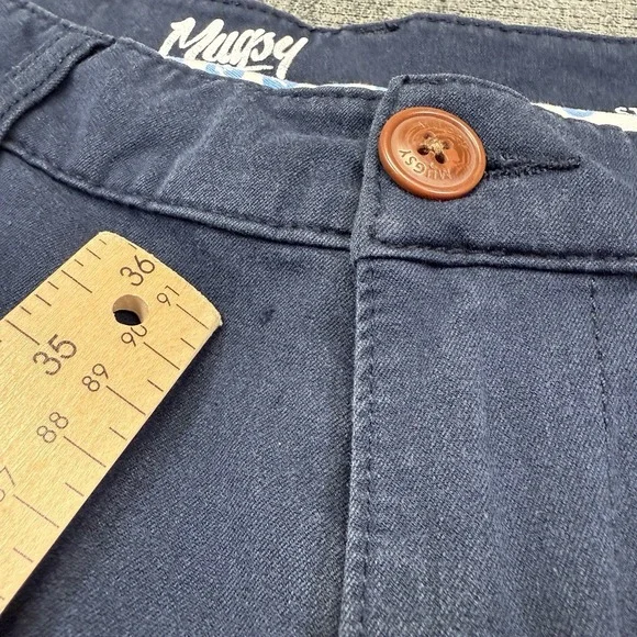 Mugsy Jeans Pants Morgans Mens 31x34 Navy Blue Straight Stretch Chinos K4PNNV - Picture 10 of 11